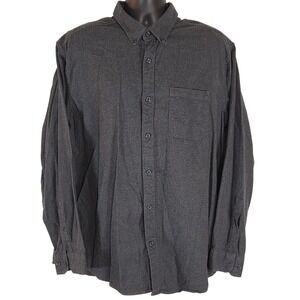 Eddie Bauer Flannel‎ Shirt Classic Fit Long Sleeve Button Up Gray Mens XL